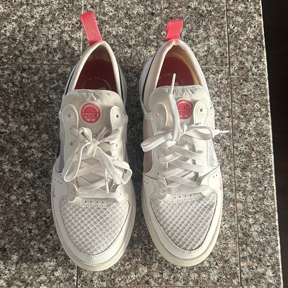 Nike White and Pink Athletic Shoes